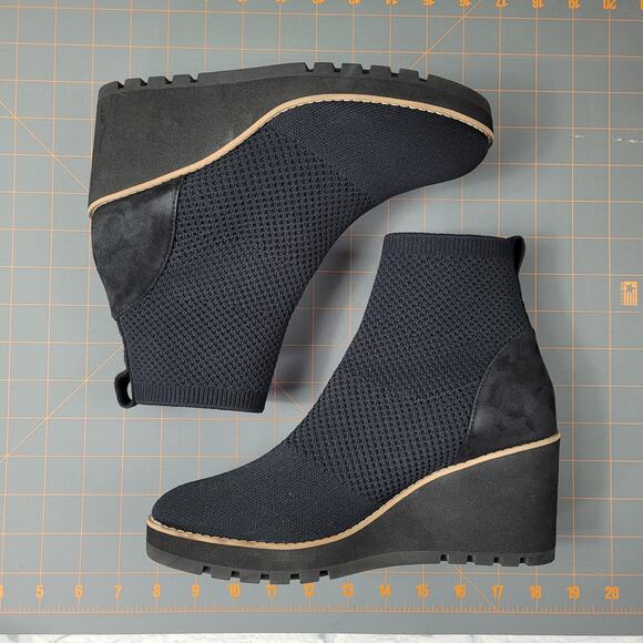 Eileen Fisher London Recycled Mesh Stretch Knit Bootie EF48030 size 8.5 Black - Picture 2 of 16